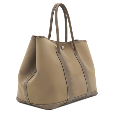 エルメス HERMES ガーデンパーティー PM 36 エトゥープ トワルオフィシエ ネゴンダ トートバッグ シルバー金具 グレージュ