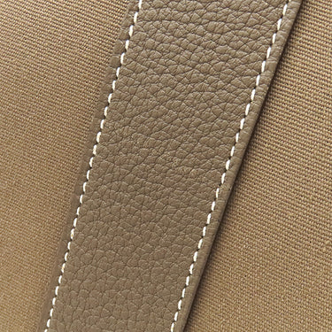 エルメス HERMES ガーデンパーティー PM 36 エトゥープ トワルオフィシエ ネゴンダ トートバッグ シルバー金具 グレージュ