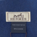 エルメス HERMES レクトヴェルソ H393850T マリン×オセアン カシミヤ マフラー 新品 未使用 リバーシブル フリンジ ロゴ刺繍