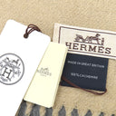 エルメス HERMES レクトヴェルソ グリシネ×ベージュ カシミヤ マフラー 新品 未使用 リバーシブル フリンジ ロゴ刺繍
