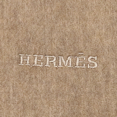 エルメス HERMES レクトヴェルソ マロングラッセ×クレ カシミヤ マフラー 新品 未使用 リバーシブル フリンジ ロゴ刺繍