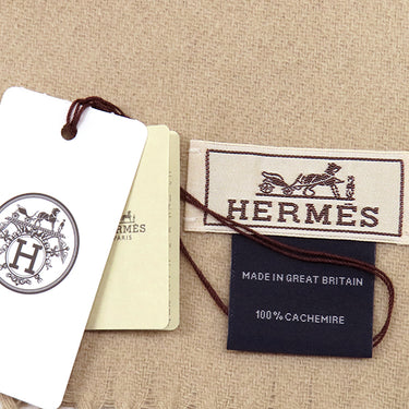 エルメス HERMES レクトヴェルソ マロングラッセ×クレ カシミヤ マフラー 新品 未使用 リバーシブル フリンジ ロゴ刺繍