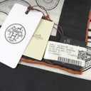 エルメス HERMES カレ140 カレジェアン H244394S ブラック×ホワイト×キュイール カシミヤ シルク ストール 新品 未使用 【グランアパラ バンダナ】
