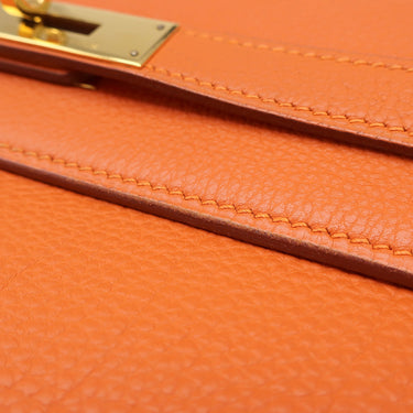エルメス HERMES ケリー32 内縫い オレンジ トゴ 2WAYバッグ ゴールド金具 ショルダー