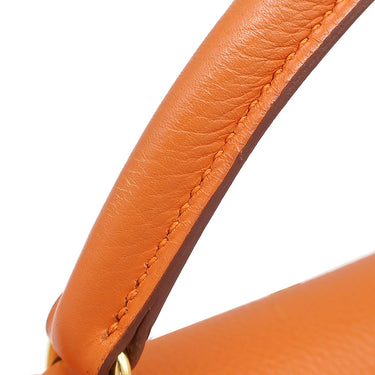 エルメス HERMES ケリー32 内縫い オレンジ トゴ 2WAYバッグ ゴールド金具 ショルダー