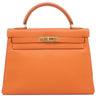 エルメス HERMES ケリー32 内縫い オレンジ トゴ 2WAYバッグ ゴールド金具 ショルダー