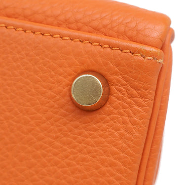 エルメス HERMES ケリー32 内縫い オレンジ トゴ 2WAYバッグ ゴールド金具 ショルダー