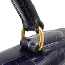 エルメス HERMES ケリー28 外縫い ブルーアンクル ポロサス 2WAYバッグ ゴールド金具 青 クロコ ショルダー