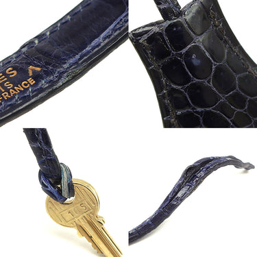 エルメス HERMES ケリー28 外縫い ブルーアンクル ポロサス 2WAYバッグ ゴールド金具 青 クロコ ショルダー