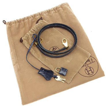エルメス HERMES ケリー28 外縫い ブルーアンクル ポロサス 2WAYバッグ ゴールド金具 青 クロコ ショルダー