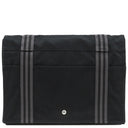 エルメス HERMES フールトゥ バザス ブラック×グレー キャンバス ショルダーバッグ シルバー金具 黒 グレー