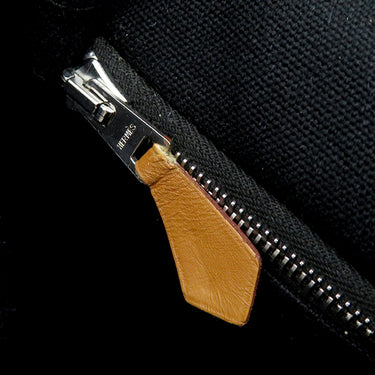 エルメス HERMES フールトゥ バザス ブラック×グレー キャンバス ショルダーバッグ シルバー金具 黒 グレー