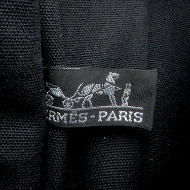 エルメス HERMES フールトゥ バザス ブラック×グレー キャンバス ショルダーバッグ シルバー金具 黒 グレー