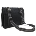 エルメス HERMES フールトゥ バザス ブラック×グレー キャンバス ショルダーバッグ シルバー金具 黒 グレー