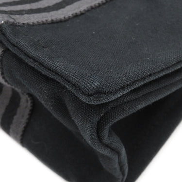 エルメス HERMES フールトゥ バザス ブラック×グレー キャンバス ショルダーバッグ シルバー金具 黒 グレー