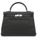 エルメス HERMES ケリー32 内縫い ブラック トリヨンクレマンス ハンドバッグ シルバー金具 黒 リカラー有