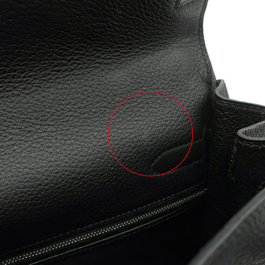 エルメス HERMES ケリー32 内縫い ブラック トリヨンクレマンス ハンドバッグ シルバー金具 黒 リカラー有