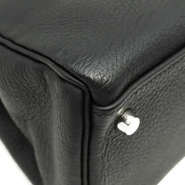 エルメス HERMES ケリー32 内縫い ブラック トリヨンクレマンス ハンドバッグ シルバー金具 黒 リカラー有