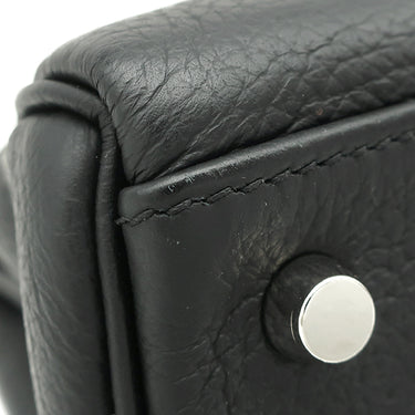 エルメス HERMES ケリー32 内縫い ブラック トリヨンクレマンス ハンドバッグ シルバー金具 黒 リカラー有