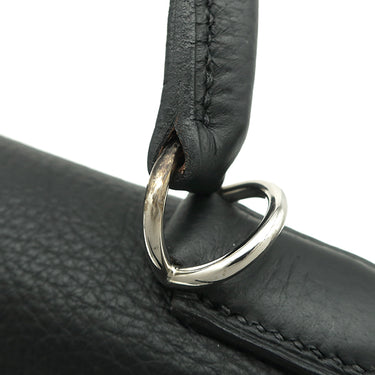 エルメス HERMES ケリー32 内縫い ブラック トリヨンクレマンス ハンドバッグ シルバー金具 黒 リカラー有