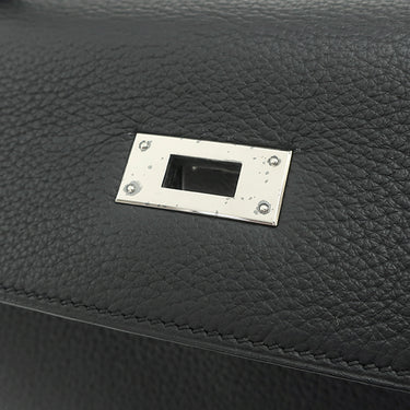 エルメス HERMES ケリー32 内縫い ブラック トリヨンクレマンス ハンドバッグ シルバー金具 黒 リカラー有