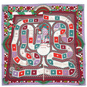 エルメス HERMES カレ90 CARRE パープル×ボルドー×マルチカラー シルク スカーフ 【LE TOUR DU MONDE EN 63 CASES/63マスの世界旅行】