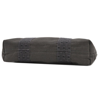 エルメス HERMES エールライン カバス グレー キャンバス トートバッグ シルバー金具