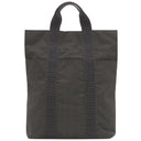 エルメス HERMES エールライン カバス グレー キャンバス トートバッグ シルバー金具