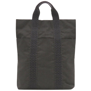 エルメス HERMES エールライン カバス グレー キャンバス トートバッグ シルバー金具