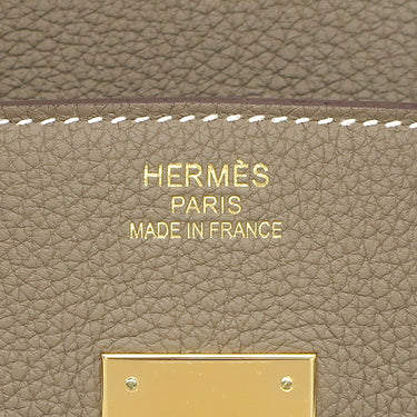 エルメス HERMES バーキン35 エトゥープ トゴ ハンドバッグ ゴールド金具 グレージュ