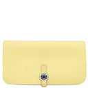 エルメス HERMES ドゴンロング ジョーヌプッサン スイフト 長財布 シルバー金具 黄色