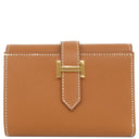 エルメス HERMES ベアン コンビネ ゴールド ヴォーマダム 三つ折り財布 ゴールド金具 新品 未使用 茶