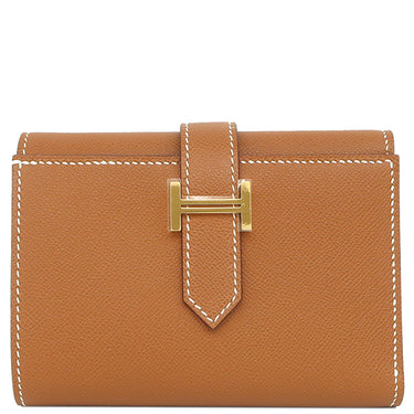 エルメス HERMES ベアン コンビネ ゴールド ヴォーマダム 三つ折り財布 ゴールド金具 新品 未使用 茶