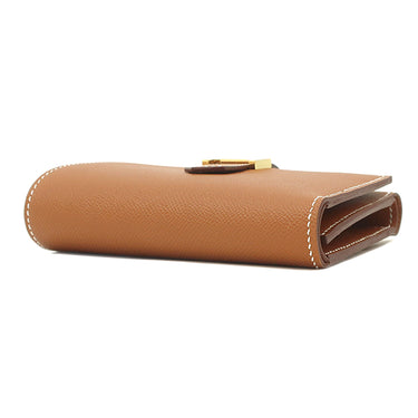 エルメス HERMES ベアン コンビネ ゴールド ヴォーマダム 三つ折り財布 ゴールド金具 新品 未使用 茶