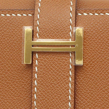 エルメス HERMES ベアン コンビネ ゴールド ヴォーマダム 三つ折り財布 ゴールド金具 新品 未使用 茶