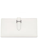 エルメス HERMES ベアンスフレ グリペール ヴォーエプソン 長財布 シルバー金具 白 二つ折り財布