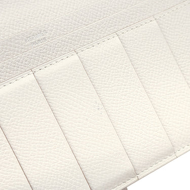 エルメス HERMES ベアンスフレ グリペール ヴォーエプソン 長財布 シルバー金具 白 二つ折り財布