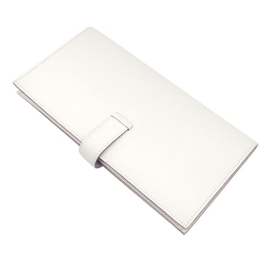 エルメス HERMES ベアンスフレ グリペール ヴォーエプソン 長財布 シルバー金具 白 二つ折り財布