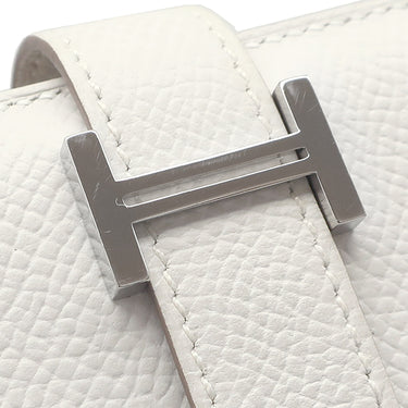 エルメス HERMES ベアンスフレ グリペール ヴォーエプソン 長財布 シルバー金具 白 二つ折り財布