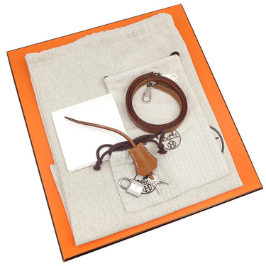 エルメス HERMES ケリー28 外縫い ゴールド ヴォーエプソン 2WAYバッグ シルバー金具 茶 ショルダー