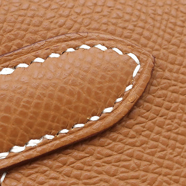 エルメス HERMES ケリー28 外縫い ゴールド ヴォーエプソン 2WAYバッグ シルバー金具 茶 ショルダー