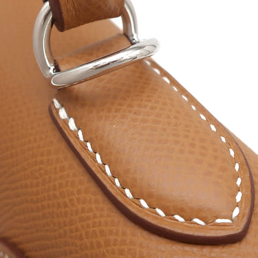 エルメス HERMES ケリー28 外縫い ゴールド ヴォーエプソン 2WAYバッグ シルバー金具 茶 ショルダー