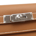 エルメス HERMES ケリー28 外縫い ゴールド ヴォーエプソン 2WAYバッグ シルバー金具 茶 ショルダー
