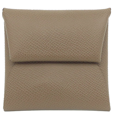 エルメス HERMES バスティア エトゥープ ヴォーエプソン コインケース シルバー金具 グレージュ