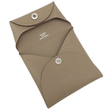 エルメス HERMES バスティア エトゥープ ヴォーエプソン コインケース シルバー金具 グレージュ