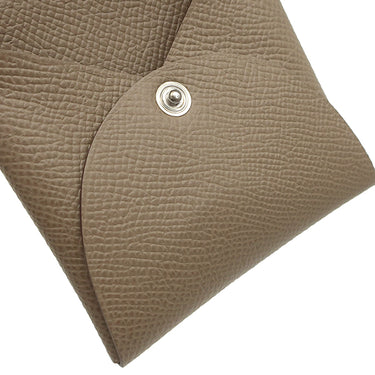 エルメス HERMES バスティア エトゥープ ヴォーエプソン コインケース シルバー金具 グレージュ