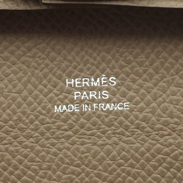 エルメス HERMES バスティア エトゥープ ヴォーエプソン コインケース シルバー金具 グレージュ