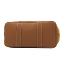 エルメス HERMES ガーデンパーティーPM サフラン×ゴールド トワルオフィシエ ネゴンダ トートバッグ シルバー金具 茶