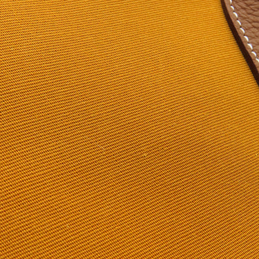 エルメス HERMES ガーデンパーティーPM サフラン×ゴールド トワルオフィシエ ネゴンダ トートバッグ シルバー金具 茶