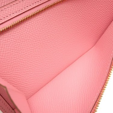 エルメス HERMES ベアンスフレ ローズコンフェッティ ヴォーエプソン 長財布 ゴールド金具 二つ折り財布